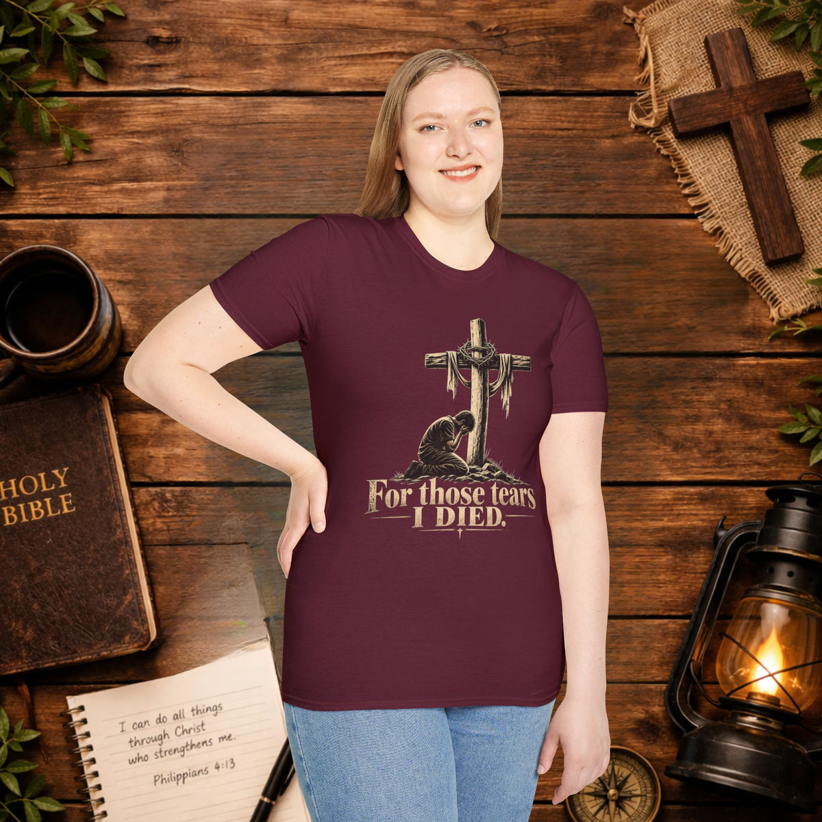 For Those Tears I Died Christian Cross T-Shirt