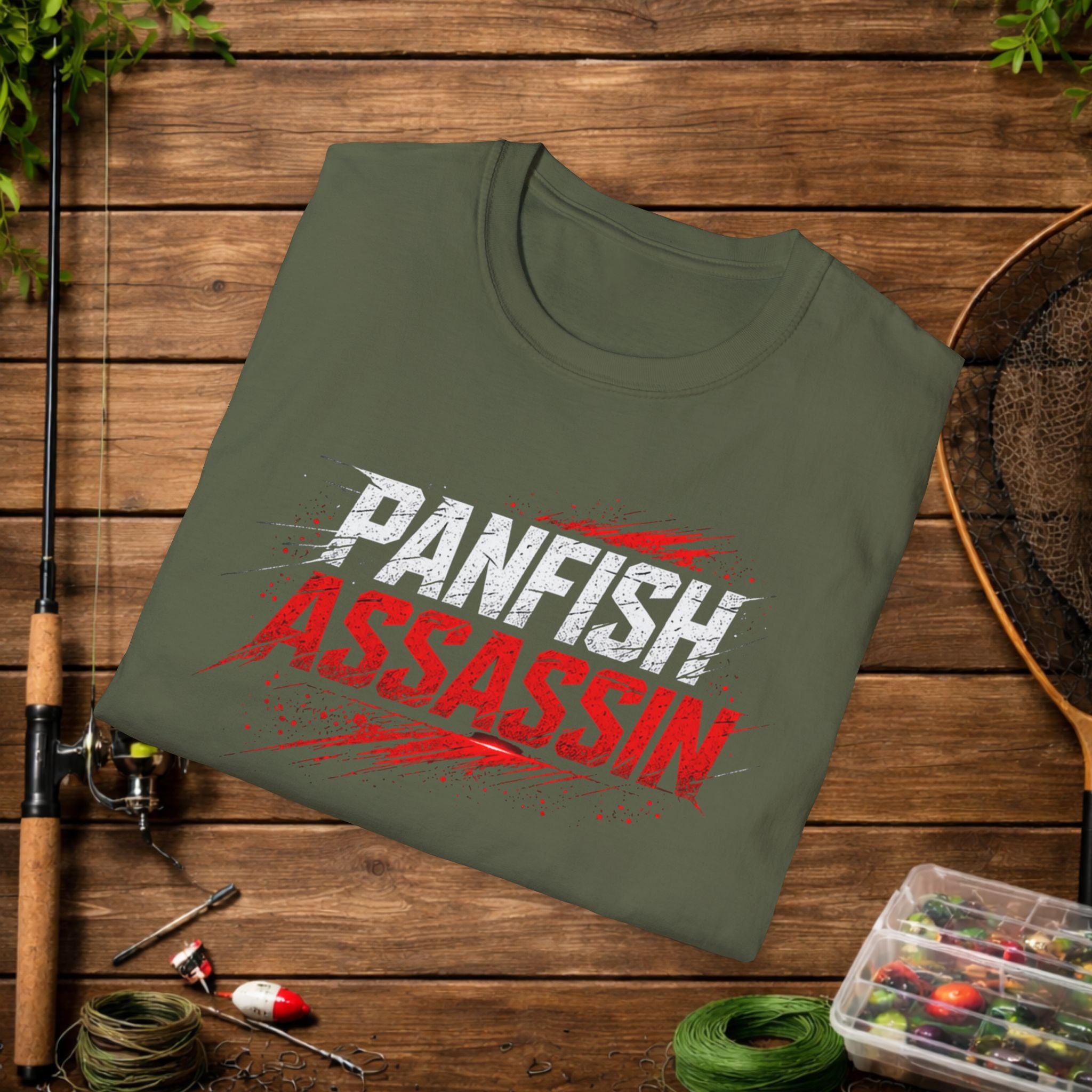 Panfish Assassin Fishing Shirt – Funny Panfish Angler Tee – Crappie Bluegill Perch Fishing Apparel – Fisherman Gift