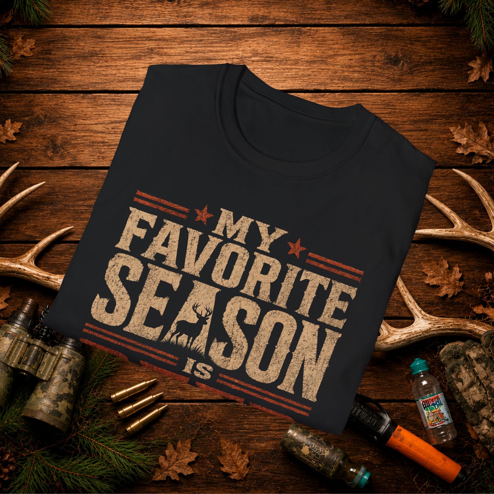 Deer Season T‑Shirt — "My Favorite Season Is Deer Season" Rustic Hunting Tee