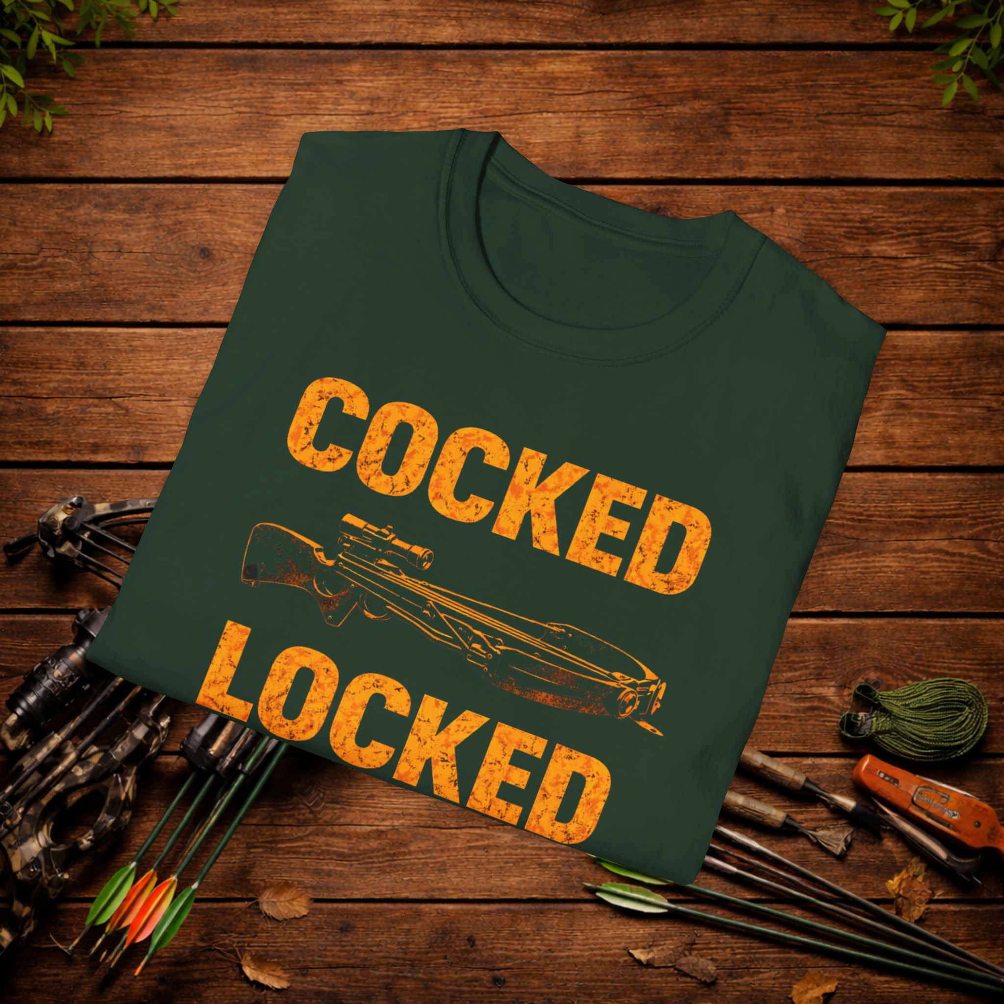 Cocked Locked Ready Crossbow Hunting Shirt – Deer Hunter Tee – Bowhunter Apparel – Hunting Season Shirt