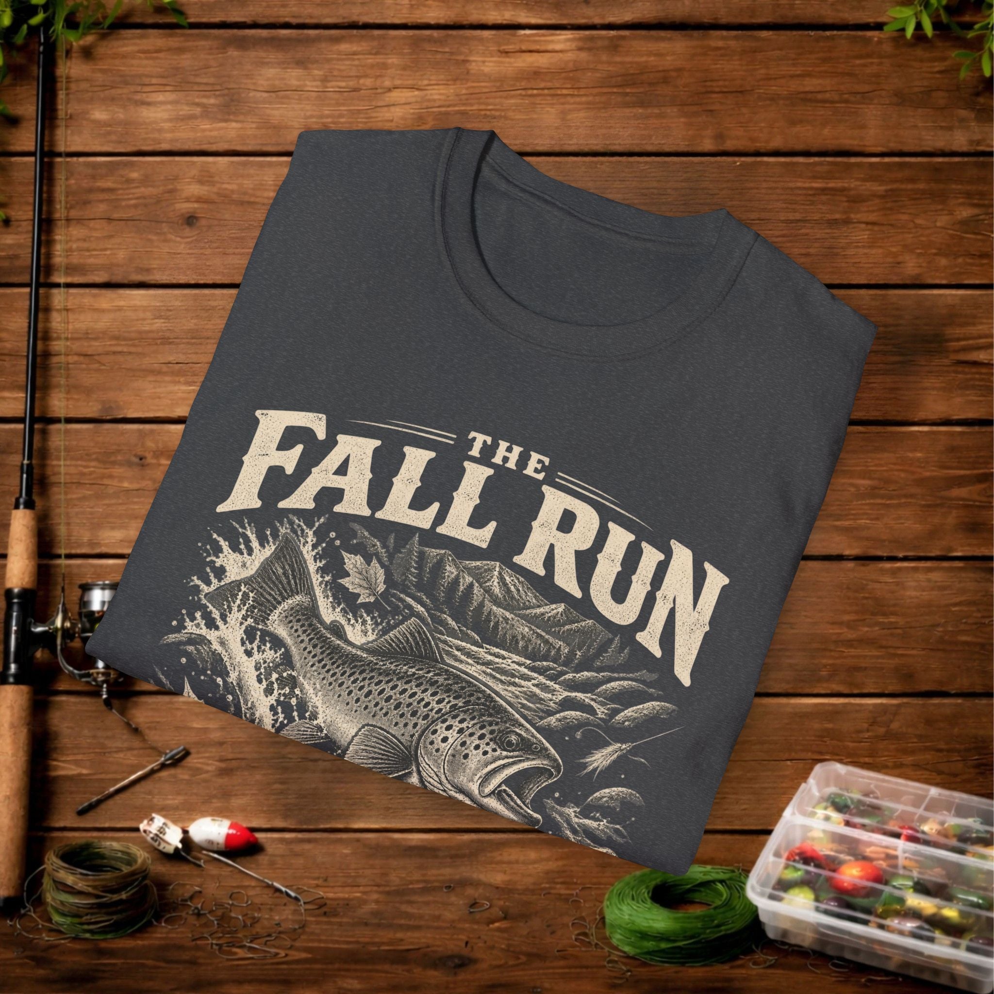 The Fall Run Fishing T-Shirt — Vintage Trout Design