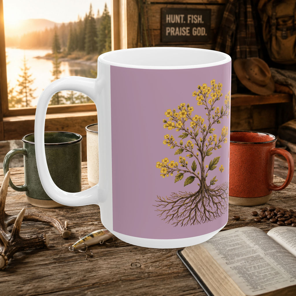 Faith Like a Mustard Seed Ceramic Mug — Inspirational Christian Coffee Cup