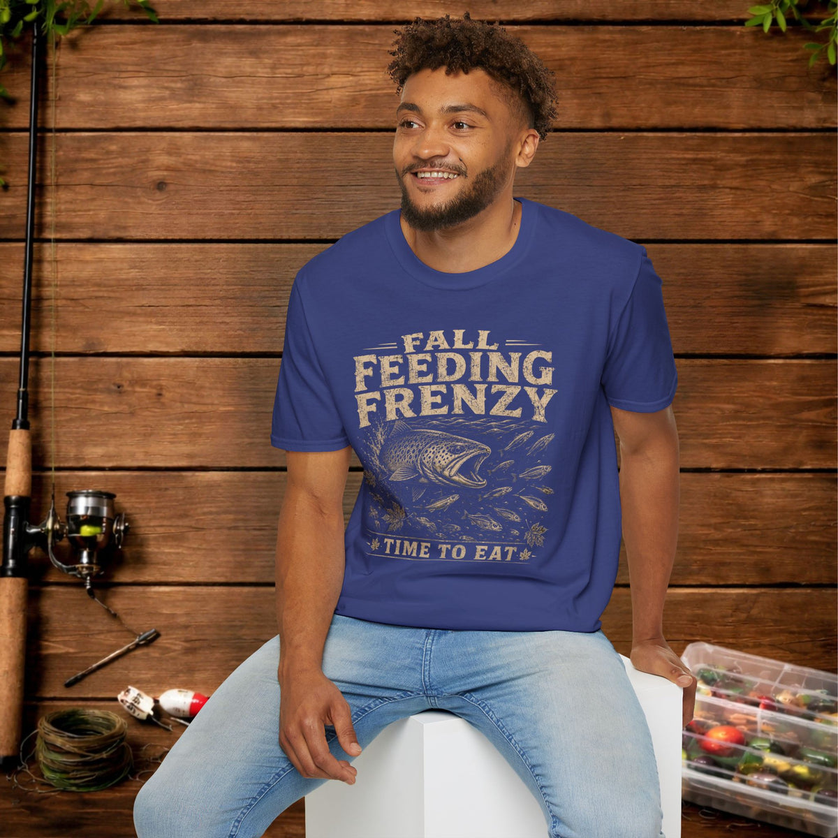 Fall Feeding Frenzy Fishing T‑Shirt — Time to Eat Angler Tee
