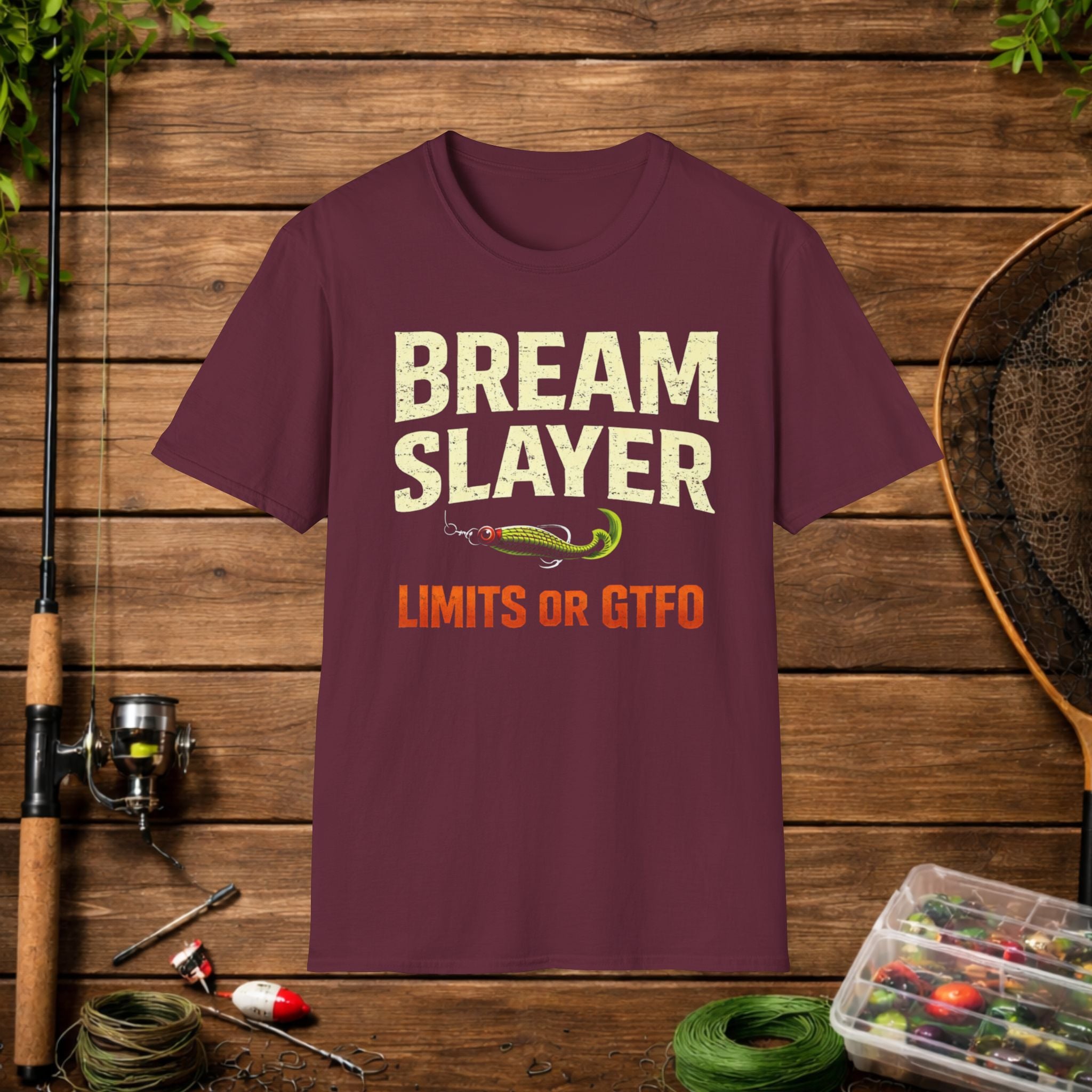 Bream Slayer Shirt – Limits or GTFO Fishing Tee – Crappie & Panfish Angler Shirt – Funny Fishing Shirt for Fishermen