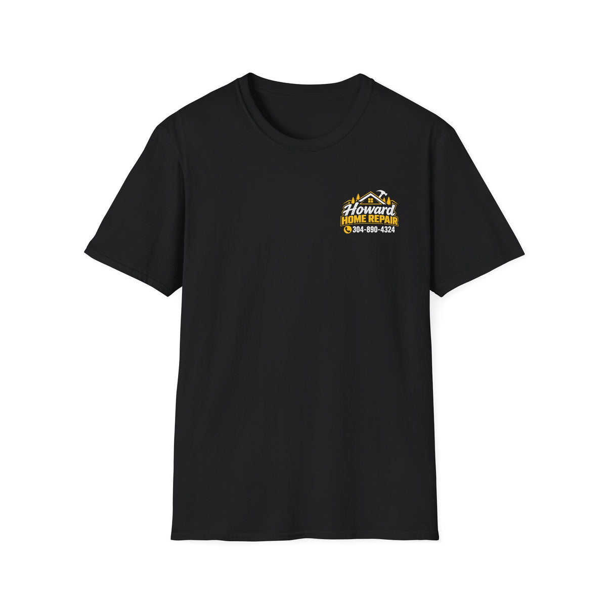 Howard Home Repair Logo T-Shirt — Phone Number Workwear Tee