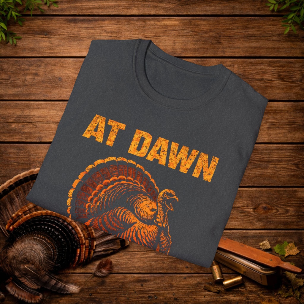 At Dawn We Strut Turkey Hunting Shirt – Vintage Gobbler Tee – Spring Turkey Season Hunting Apparel – Hunter Gift