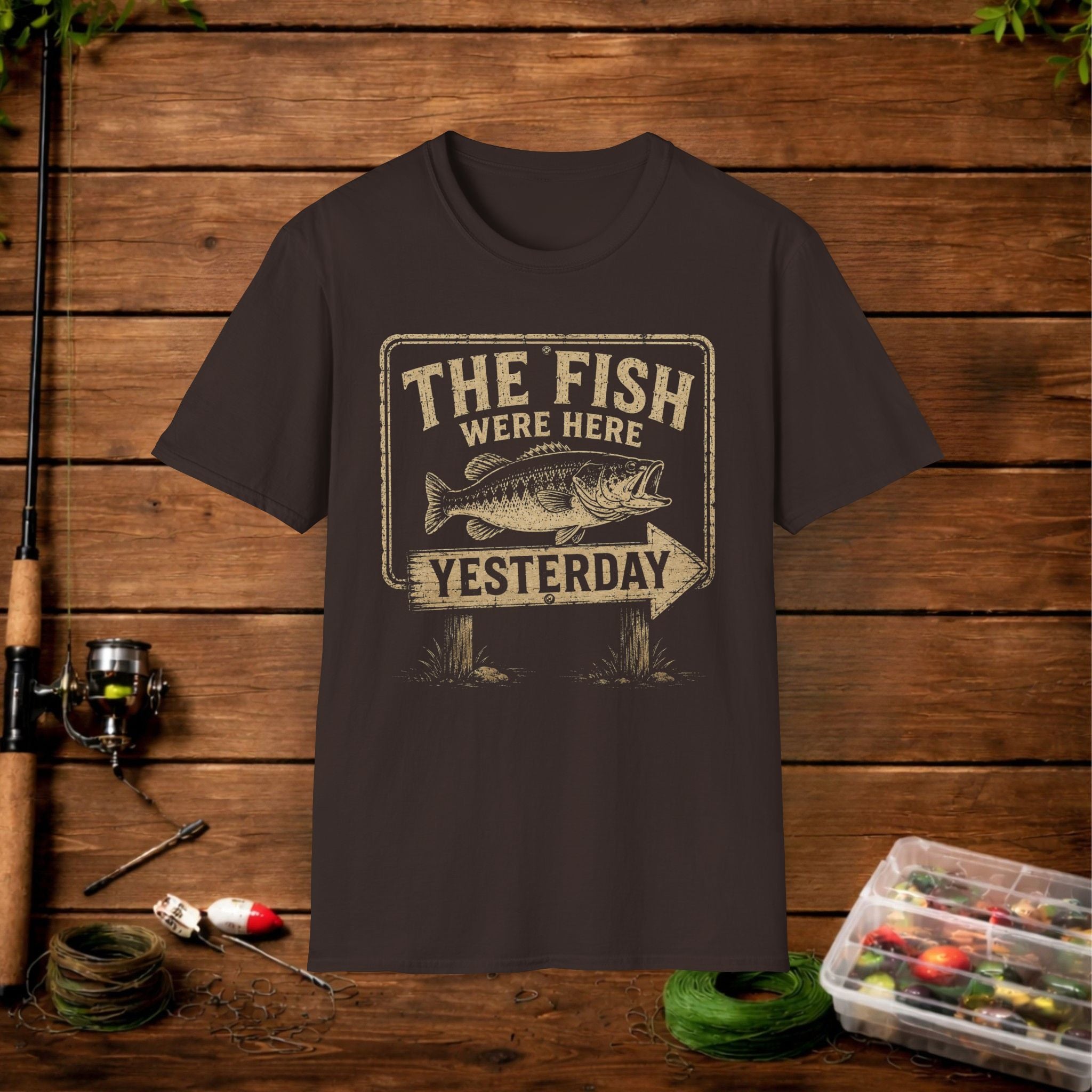 The Fish Were Here Yesterday T-Shirt — Vintage Fishing Tee for Anglers