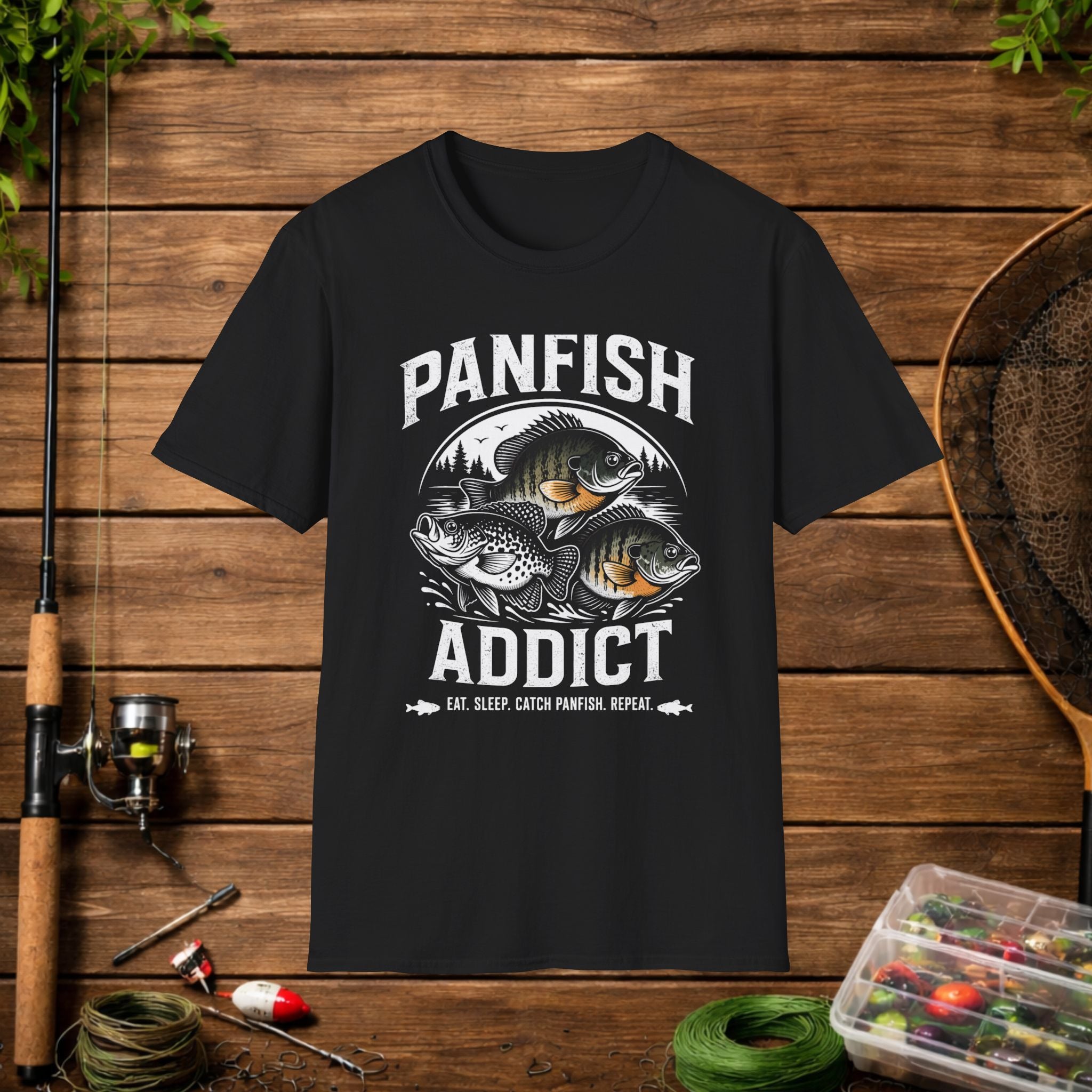 Panfish Addict Fishing T-Shirt – Bluegill Crappie Sunfish Angler Tee