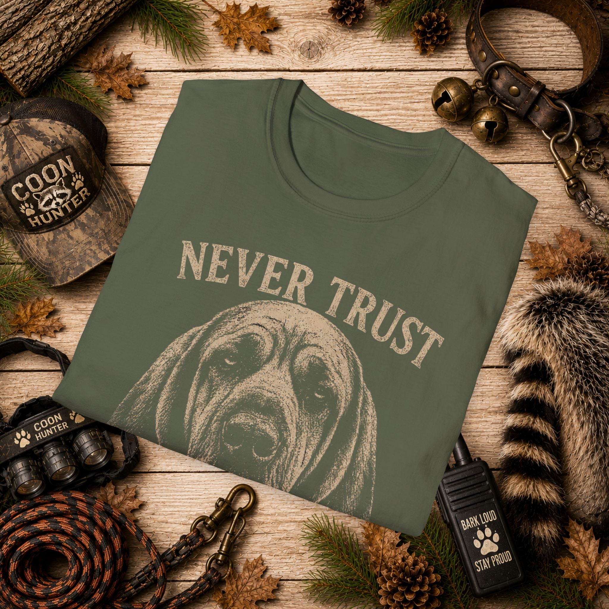 Never Trust a Quiet Hound Coon Hunting T-Shirt | Funny Houndsman Tee | Wild Wonderful Wear