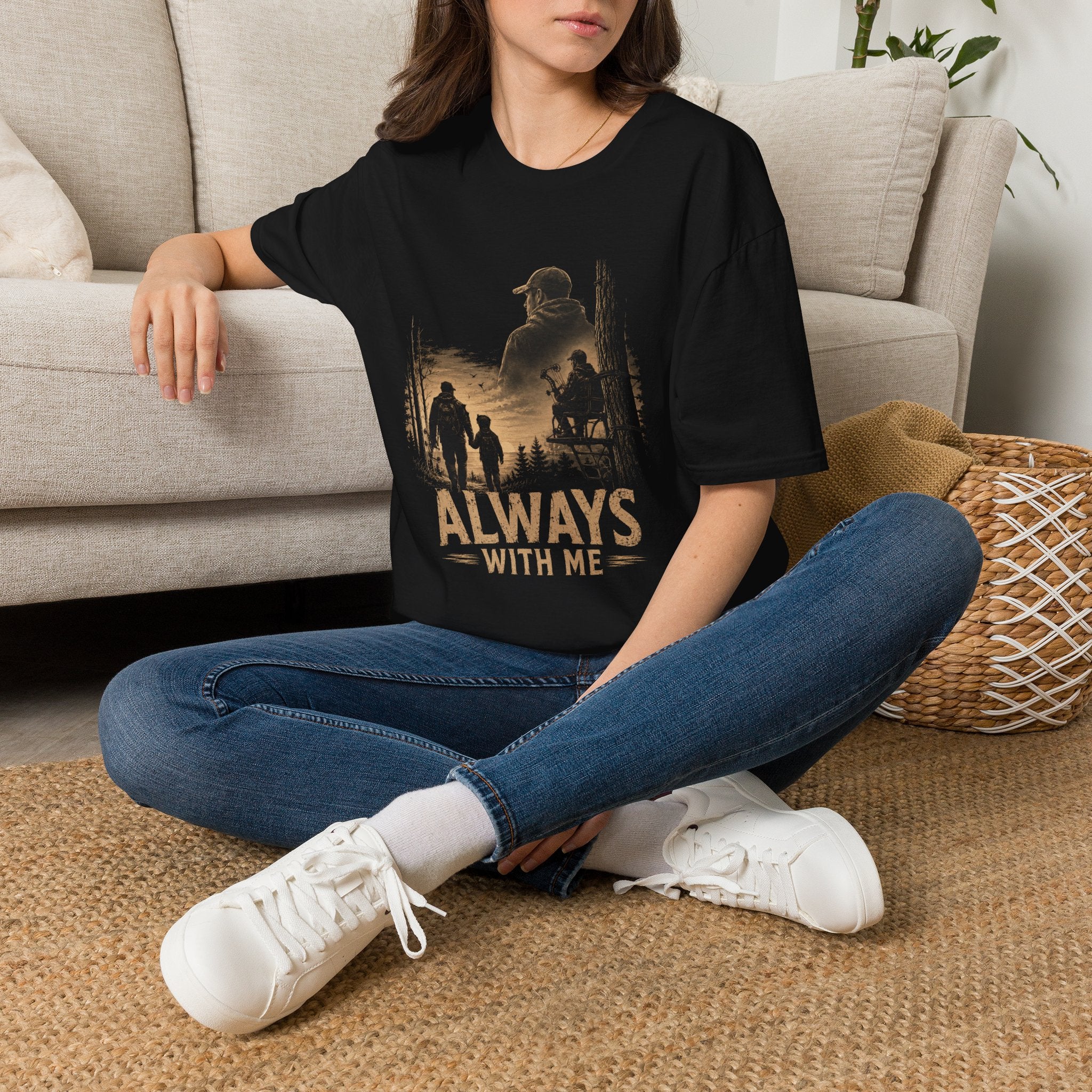Always With Me Deer Hunting T-Shirt – Vintage Memorial Tee