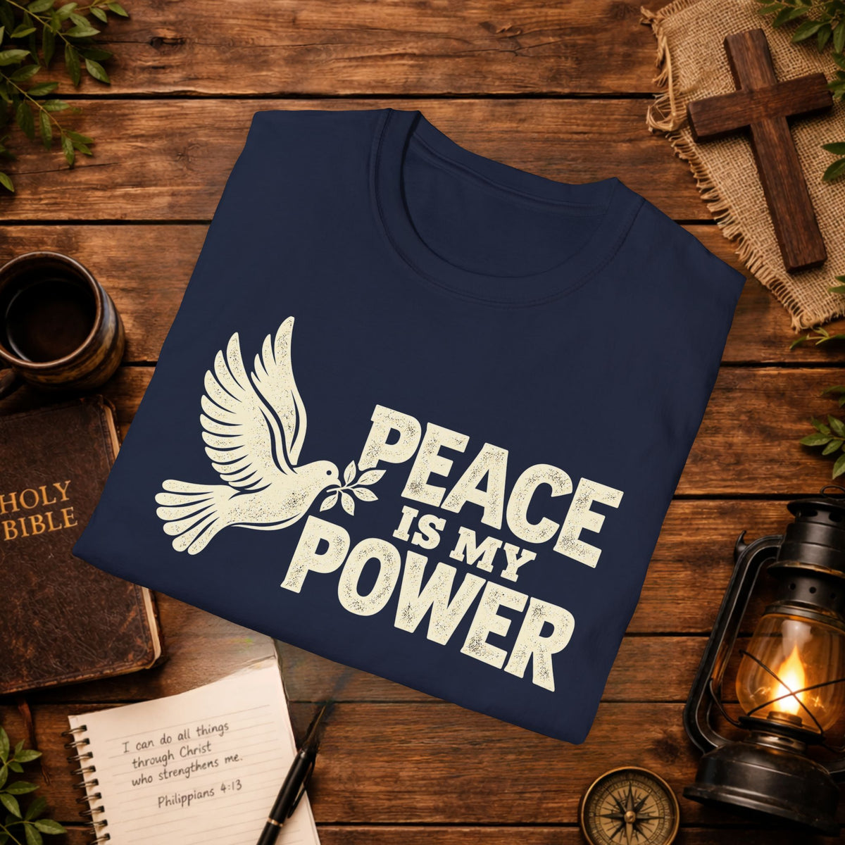 Peace Is My Power T-Shirt — Christian Dove Faith Tee
