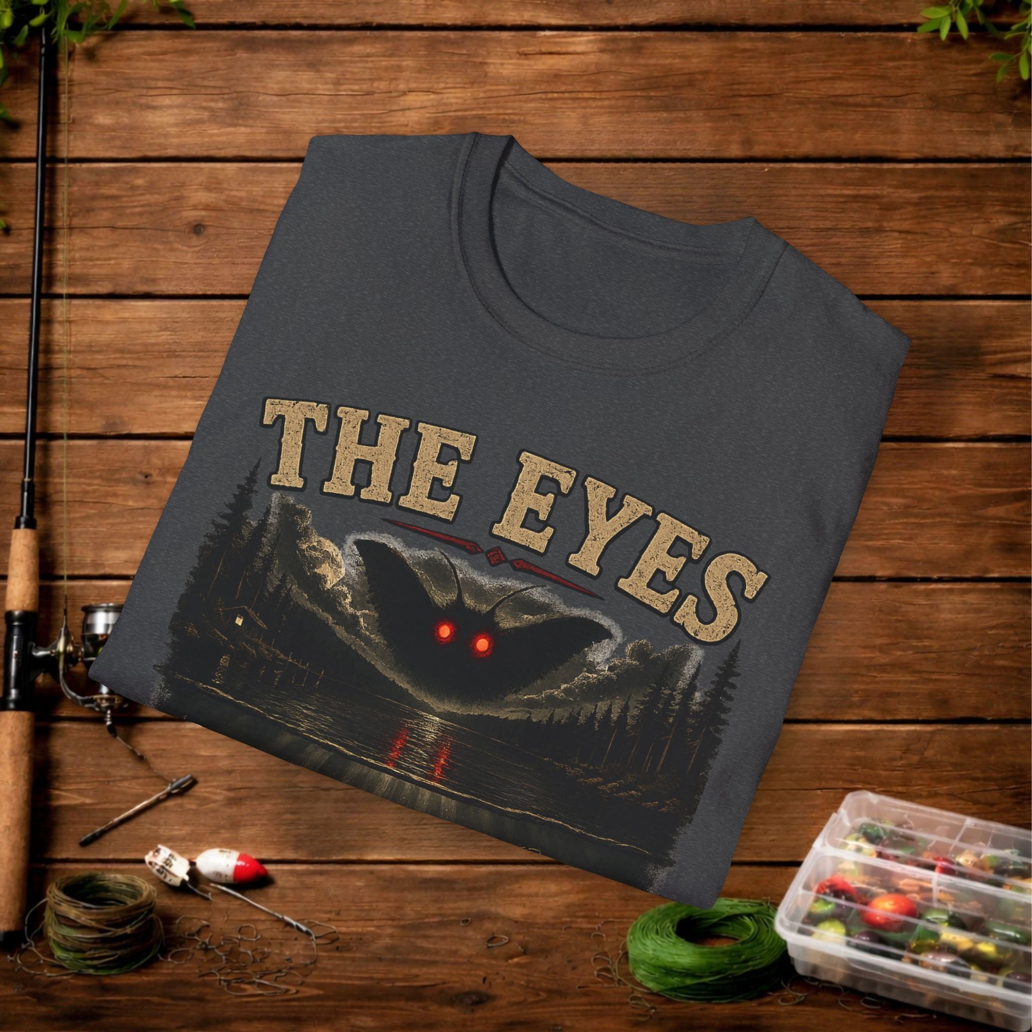 Graphic T-Shirt — "The Eyes Over the Water" Red-Eyed MothMan Tee