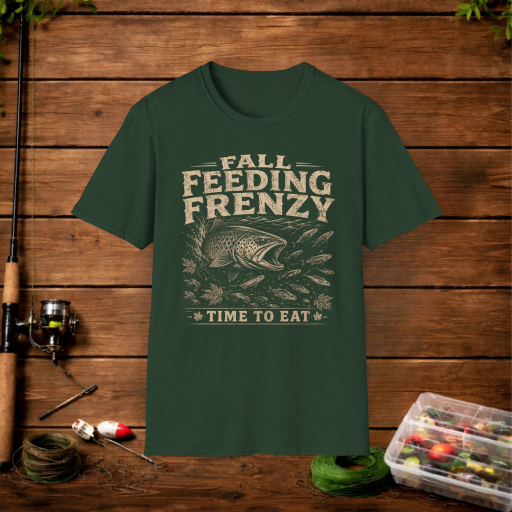 Fall Feeding Frenzy Fishing T‑Shirt — Time to Eat Angler Tee