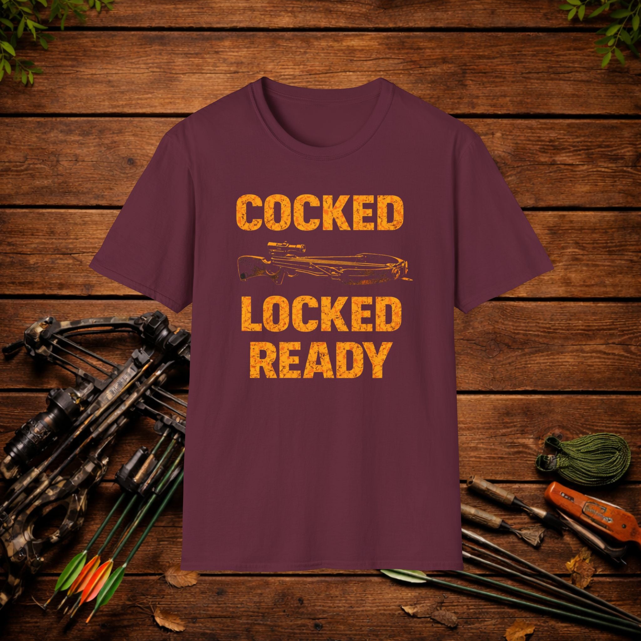 Cocked Locked Ready Crossbow Hunting Shirt – Deer Hunter Tee – Bowhunter Apparel – Hunting Season Shirt