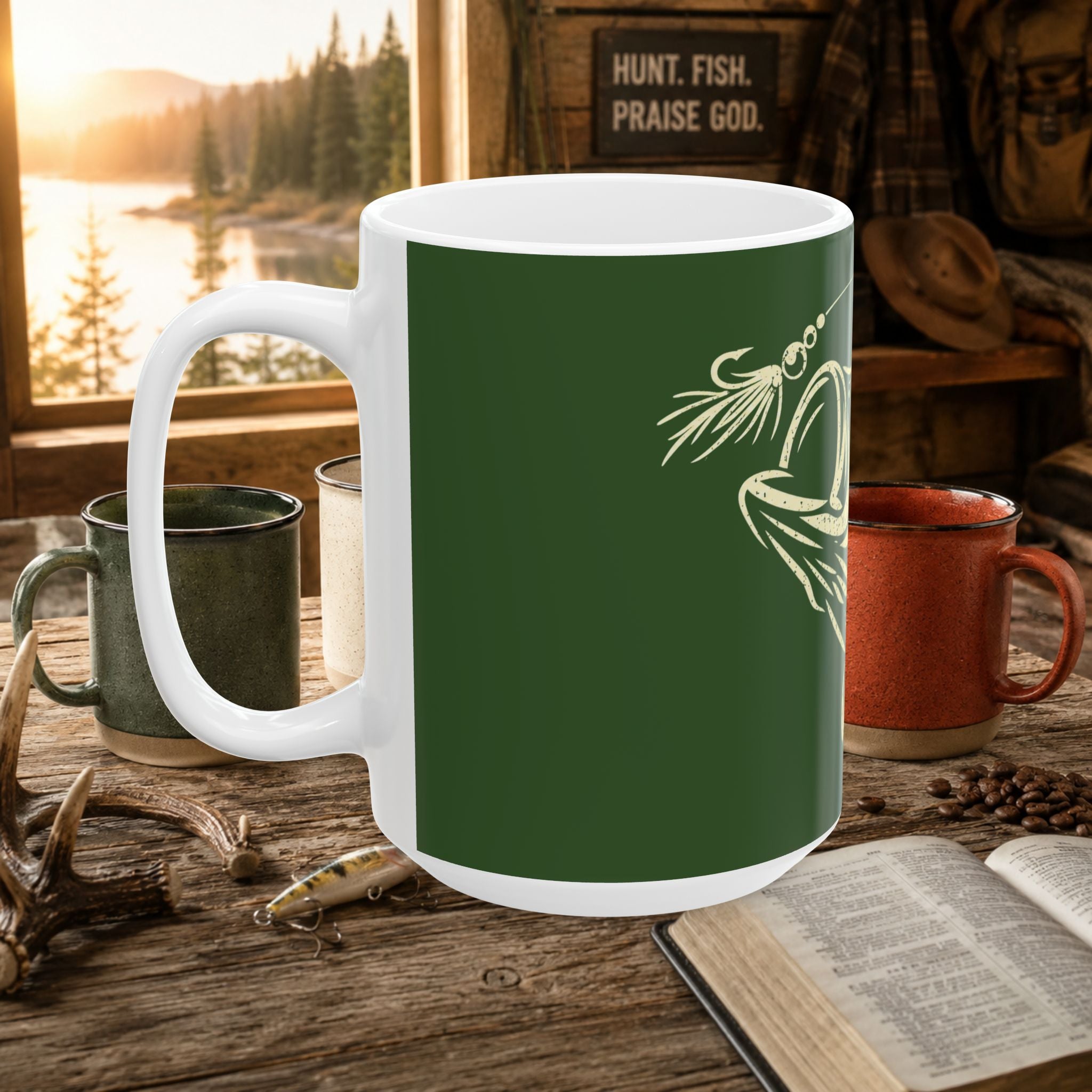 Black Crappie Fishing Ceramic Mug – Vintage Angler Coffee Cup | Gift for Fishermen | 11oz & 15oz