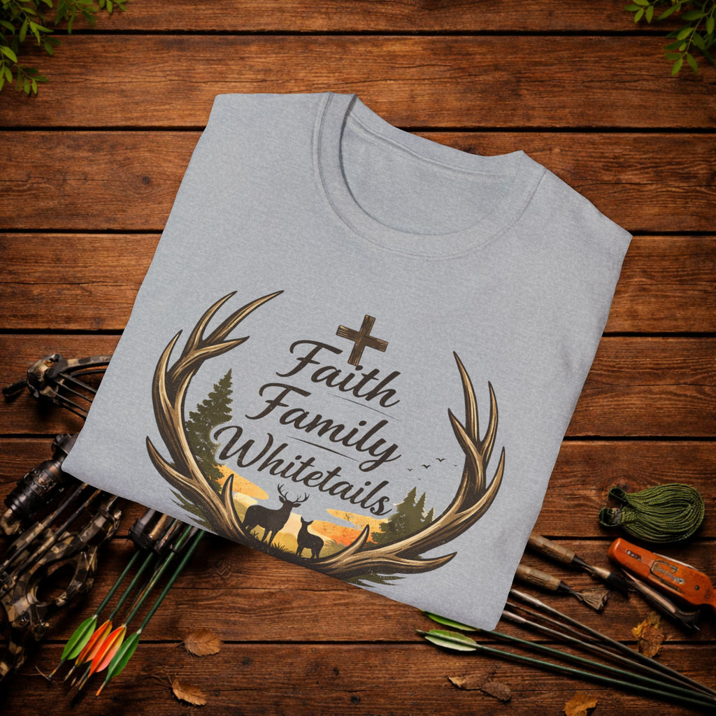 Faith Family Whitetails Shirt – Raised Wild Deer Hunting Tee – Christian Hunting Shirt – Whitetail Hunter Apparel