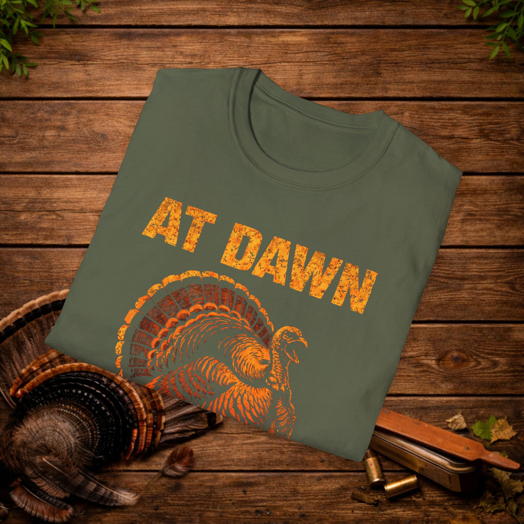 At Dawn We Strut Turkey Hunting Shirt – Vintage Gobbler Tee – Spring Turkey Season Hunting Apparel – Hunter Gift