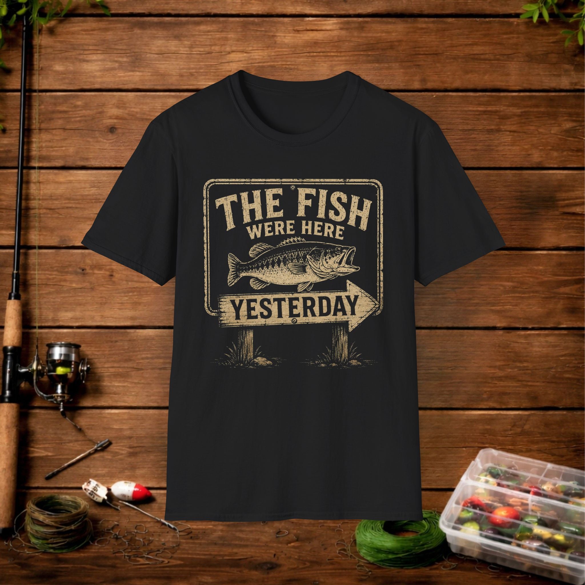 The Fish Were Here Yesterday T-Shirt — Vintage Fishing Tee for Anglers