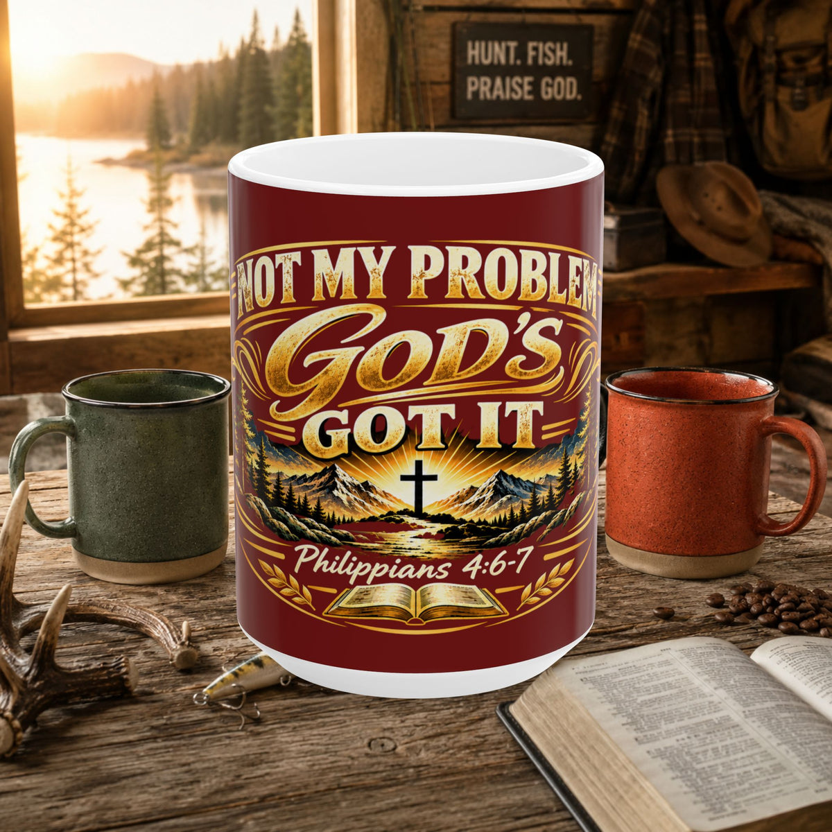 Not My Problem — God’s Got It Ceramic Mug (Philippians 4:6-7)