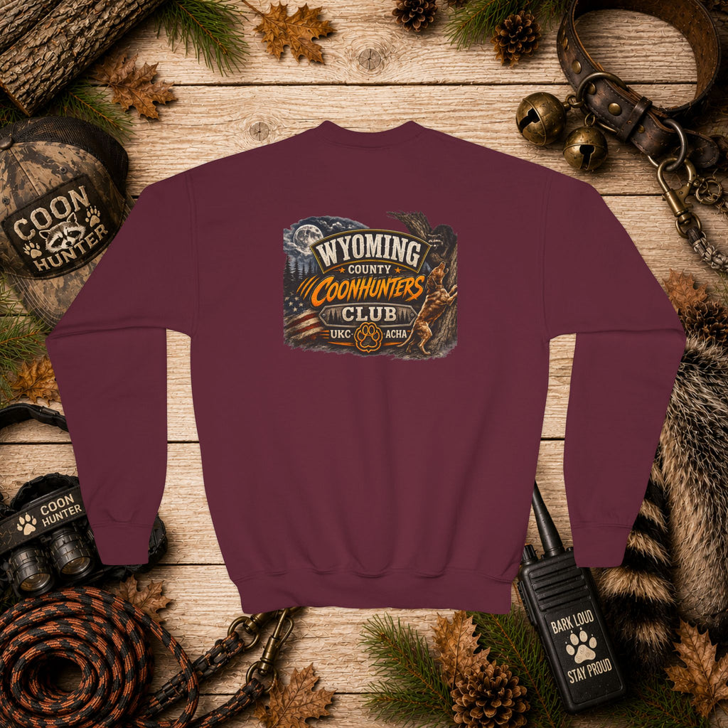 Youth Crewneck Sweatshirt — Wyoming County Coonhunters Club Graphic Pullover