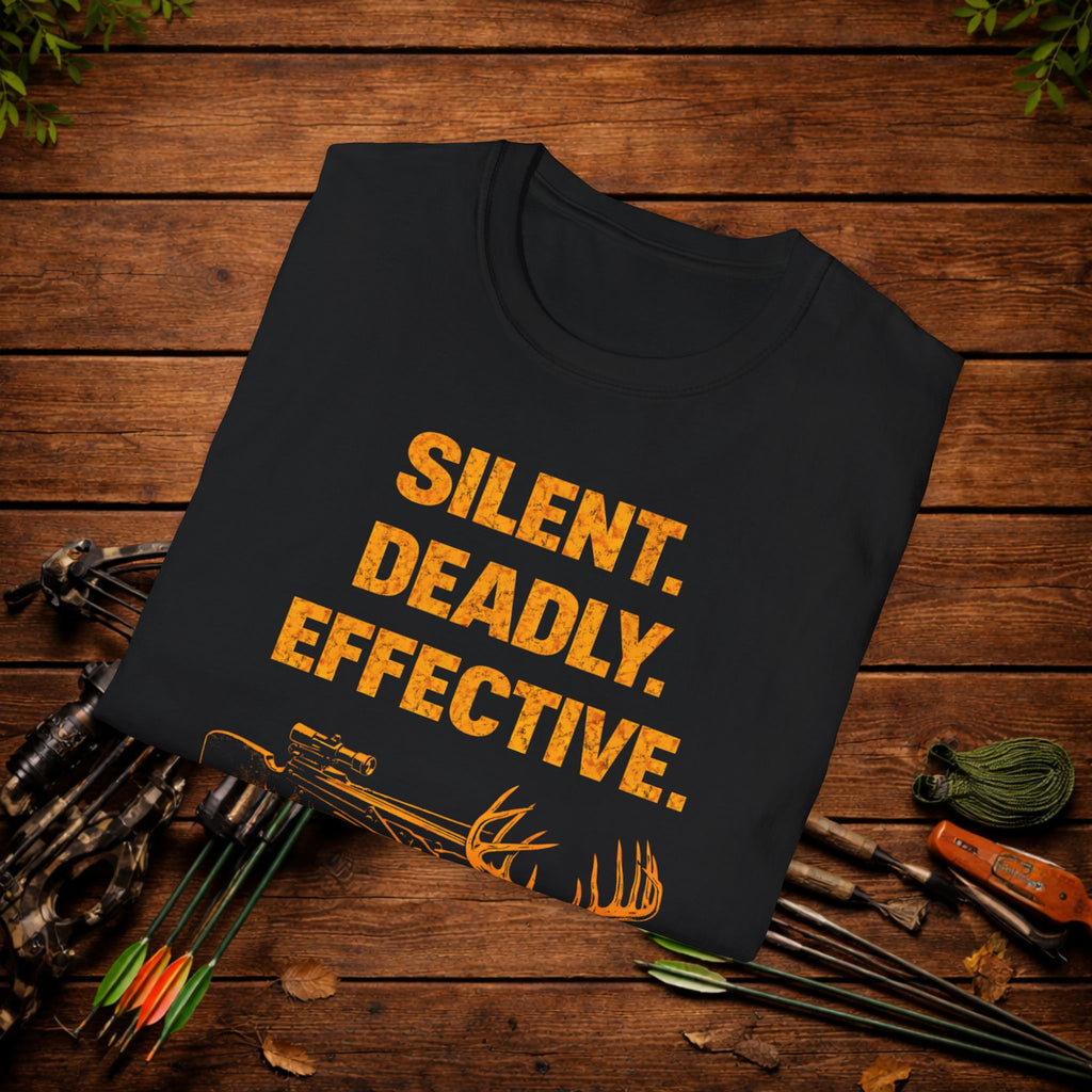 Silent Deadly Effective Crossbow Hunting Shirt – Deer Hunter Tee – Bowhunter Apparel – Archery Season Shirt