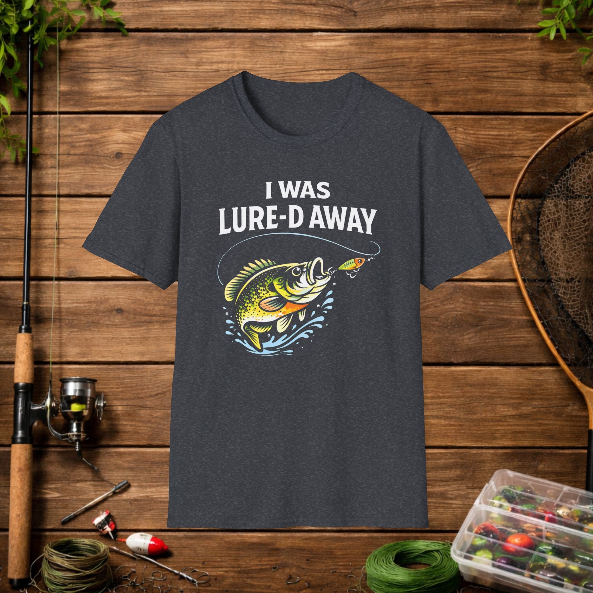 Funny Fishing Shirt – I Was Lure-D Away Bass Fishing Tee