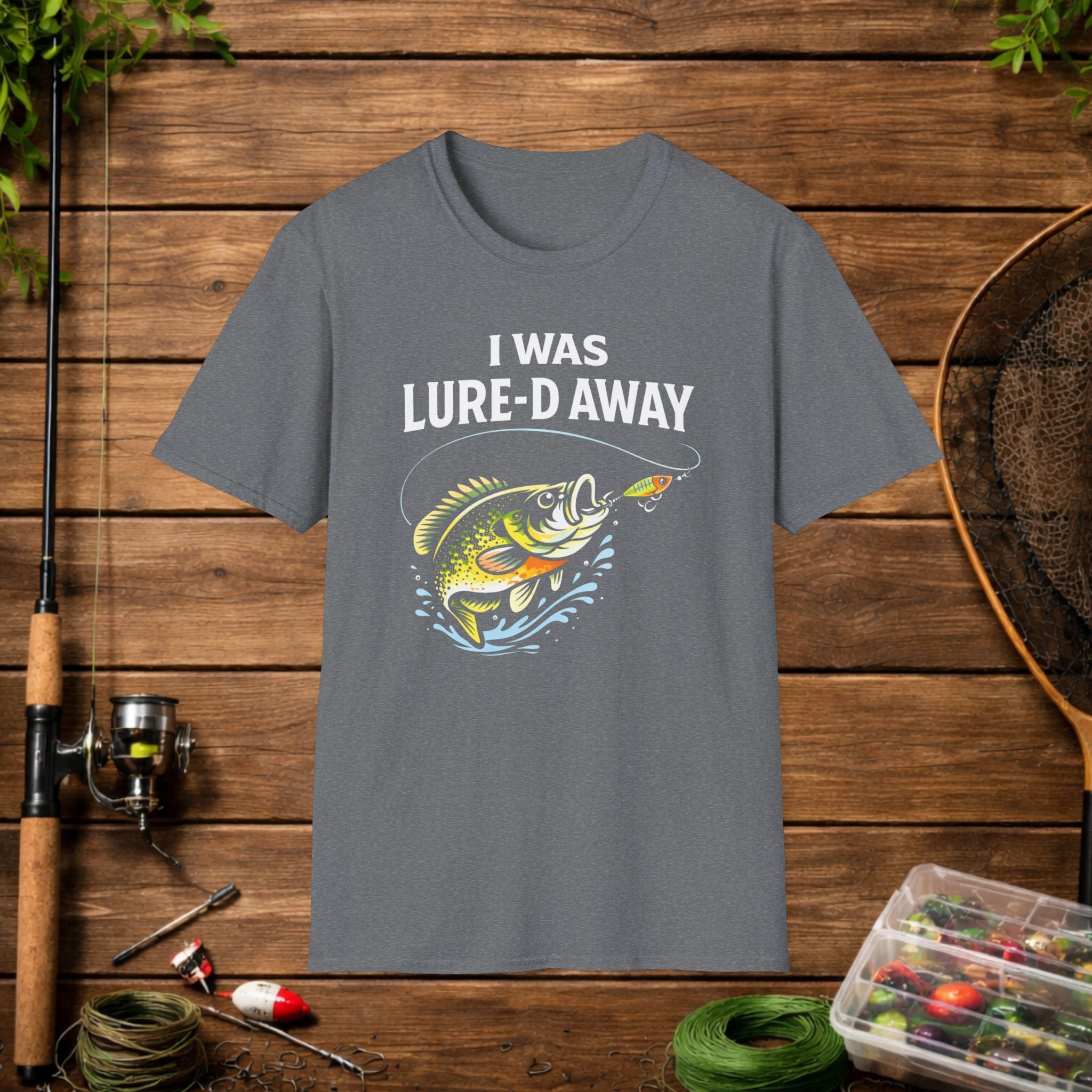 Funny Fishing Shirt – I Was Lure-D Away Bass Fishing Tee