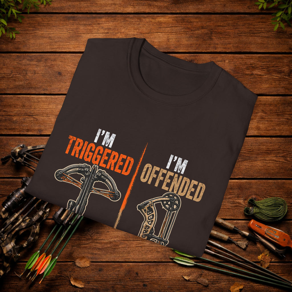I'm Triggered, I'm Offended Crossbow T-Shirt – Funny Hunting Tee