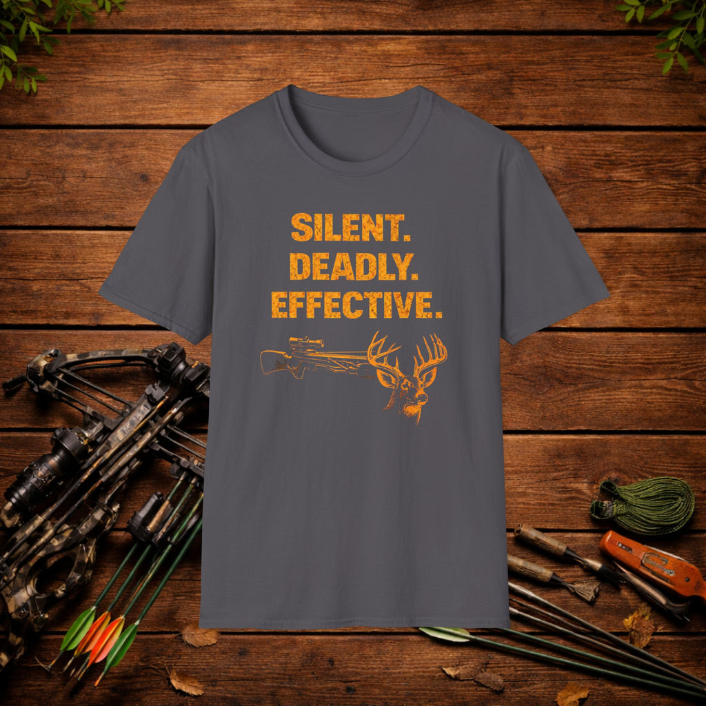 Silent Deadly Effective Crossbow Hunting Shirt – Deer Hunter Tee – Bowhunter Apparel – Archery Season Shirt