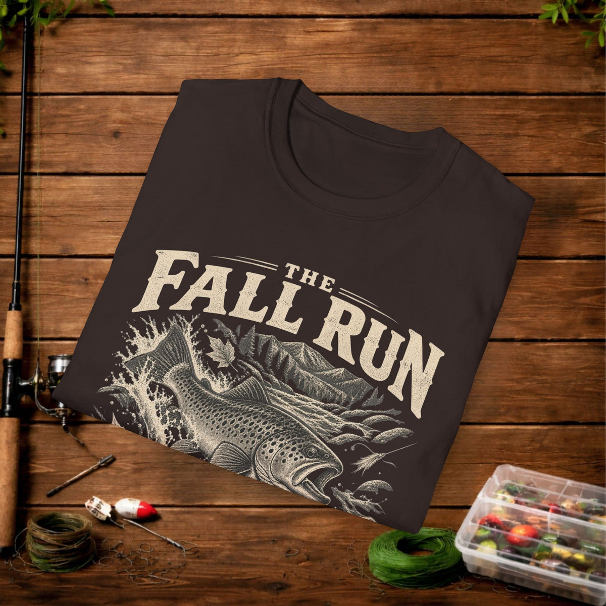 The Fall Run Fishing T-Shirt — Vintage Trout Design