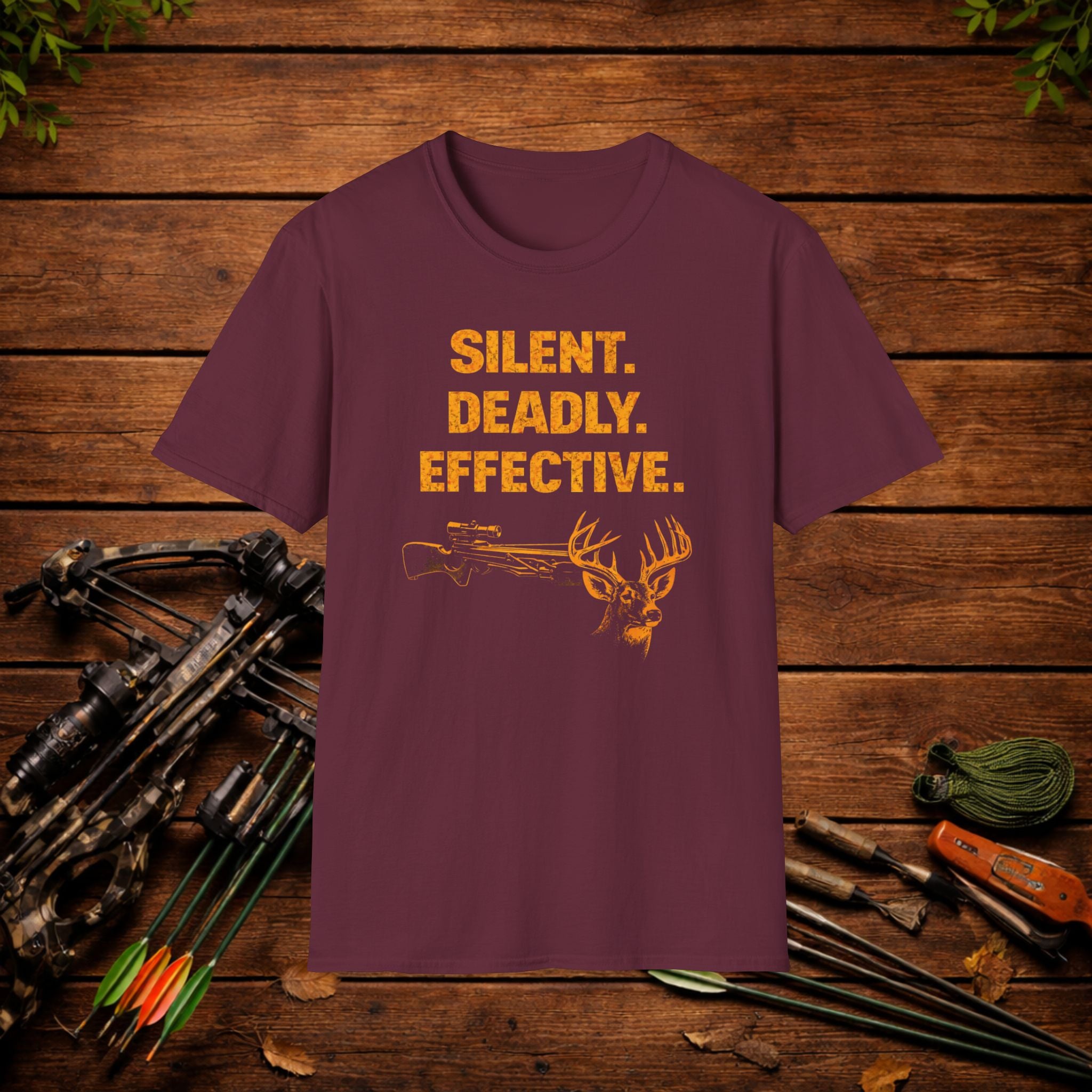 Silent Deadly Effective Crossbow Hunting Shirt – Deer Hunter Tee – Bowhunter Apparel – Archery Season Shirt