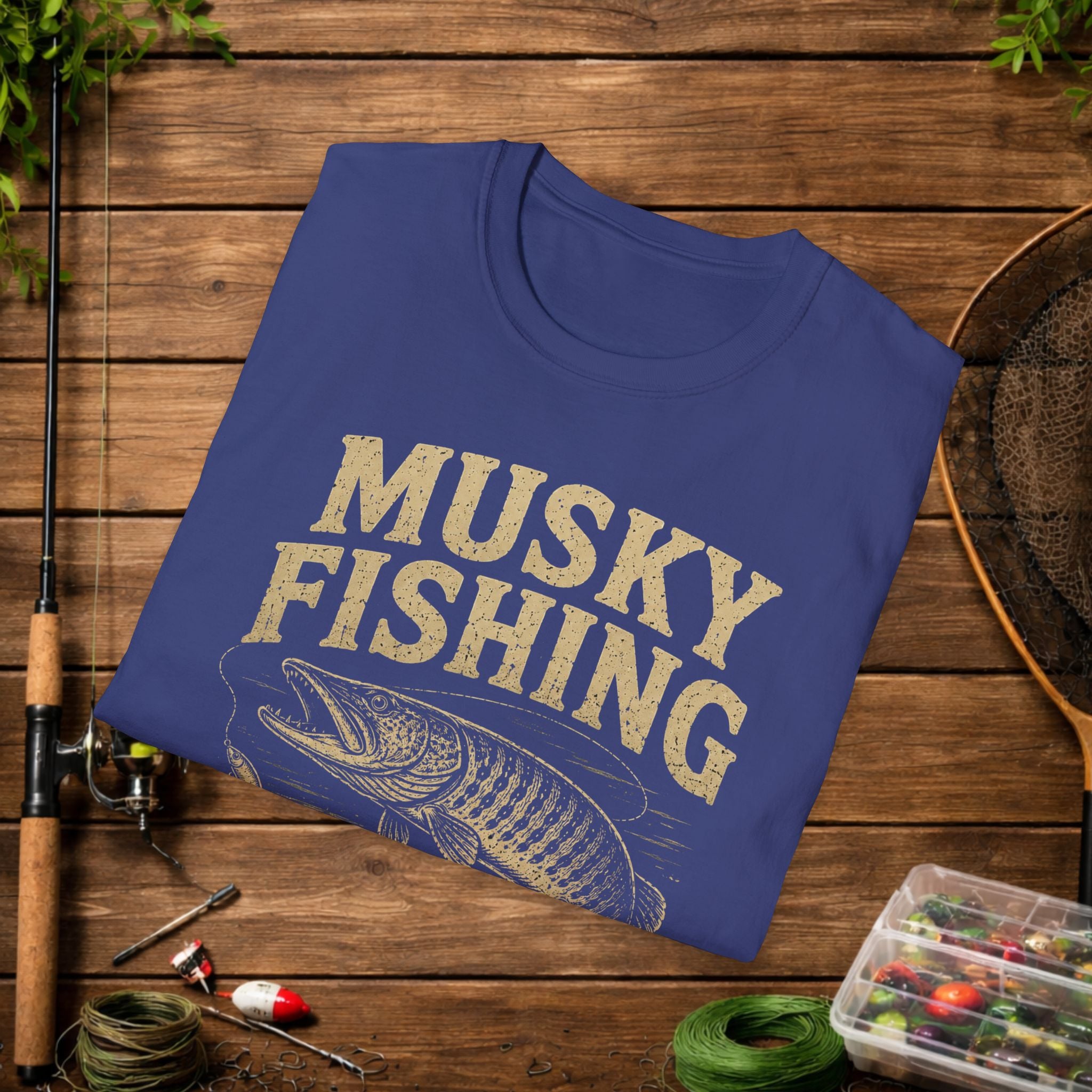 Musky Fishing T-Shirt – "Where 'Follows' Count As Success" Vintage Angler Tee