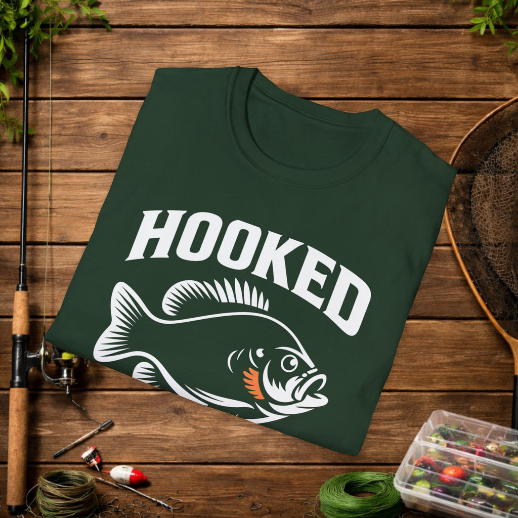 Hooked On Gills Bluegill Fishing T-Shirt – Panfish Angler Graphic Tee