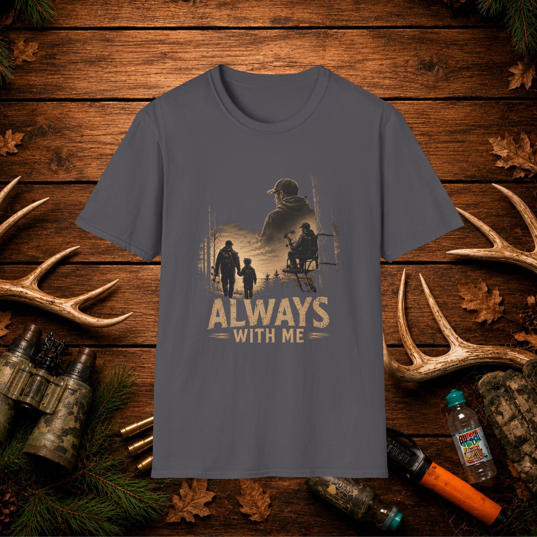 Always With Me Deer Hunting T-Shirt – Vintage Memorial Tee