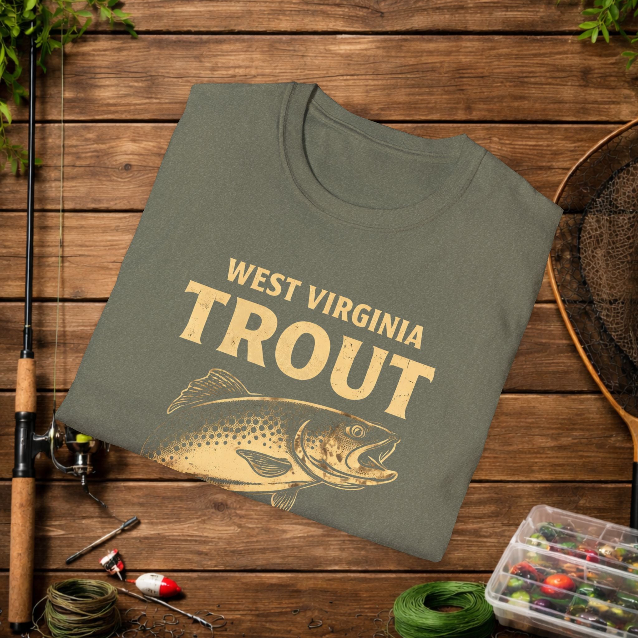 West Virginia Trout Slayer Shirt – Appalachian Fishing Tee – WV Trout Angler Design