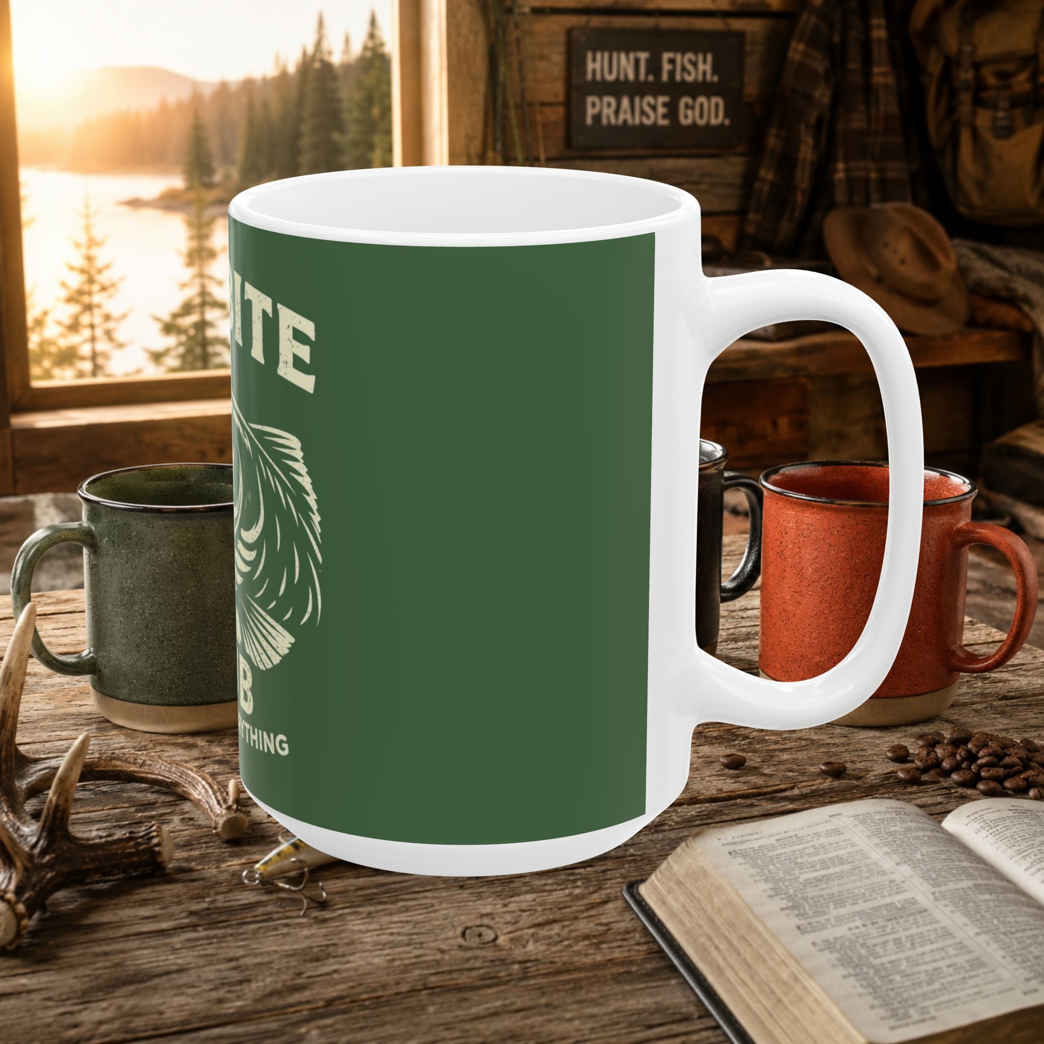 One Bite Club Fishing Mug — One Bite Club Changes Everything Ceramic Coffee Cup