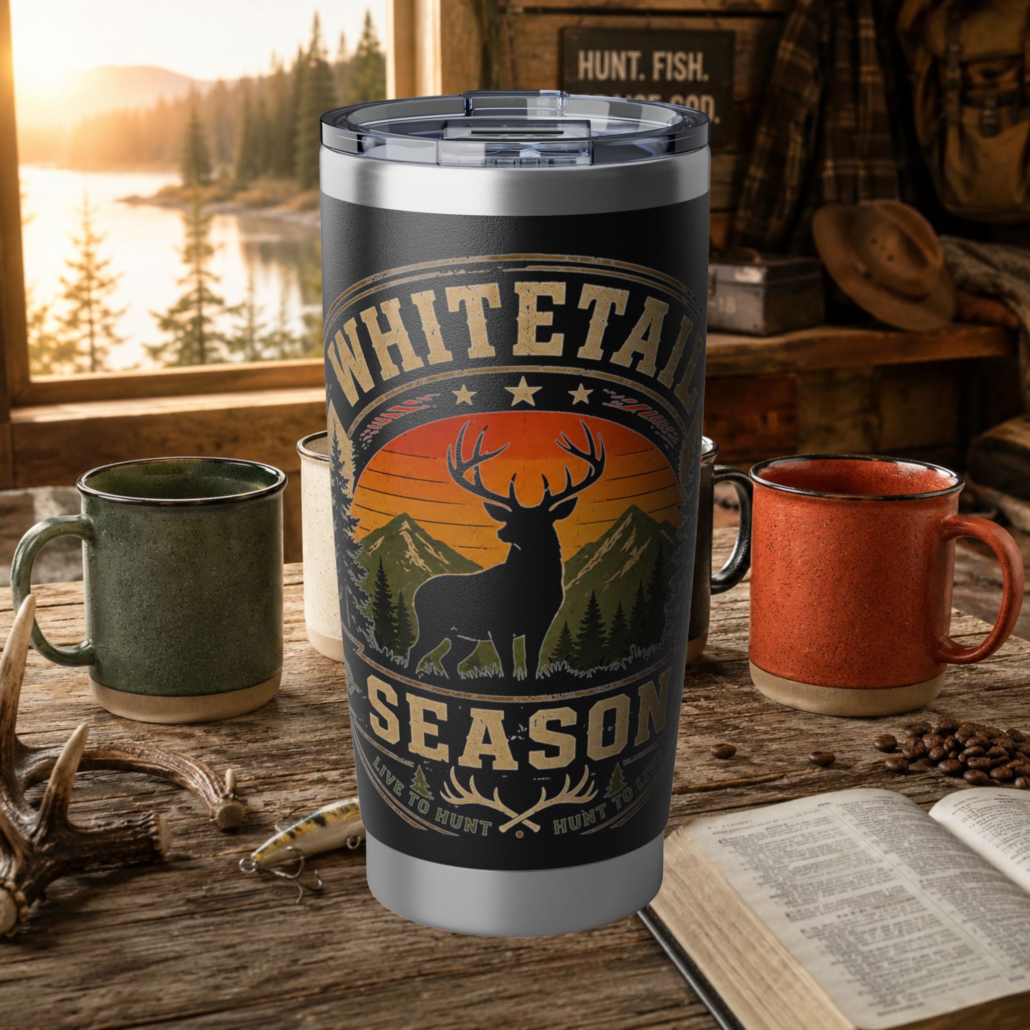 Whitetail Season 20oz Tumbler — Insulated Hunting Travel Cup