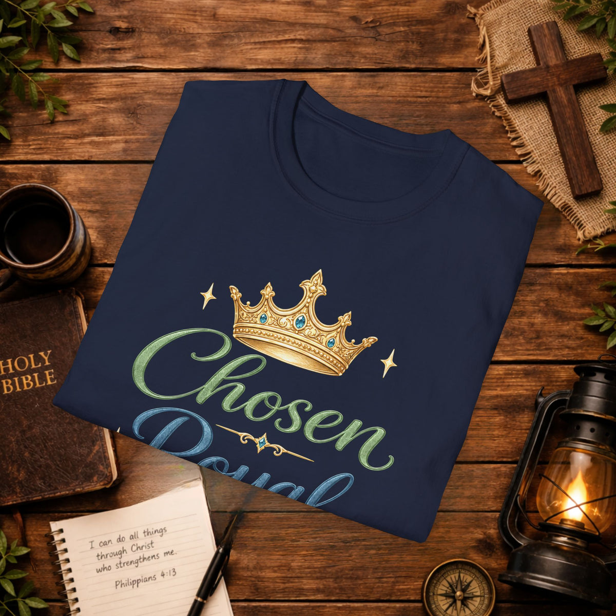 Chosen Royal Redeemed T-Shirt | Christian Faith Crown Tee