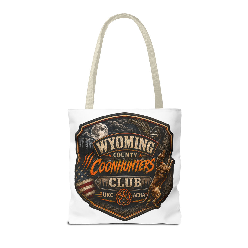 Coonhunters Club Wyoming Tote Bag — Vintage Hunting Patch Design