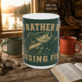 Fishing Mug — "I'd Rather Be Missing Fish" Ceramic Coffee Cup (11oz & 15oz)