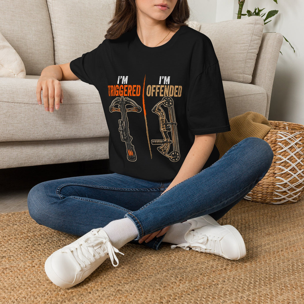 I'm Triggered, I'm Offended Crossbow T-Shirt – Funny Hunting Tee