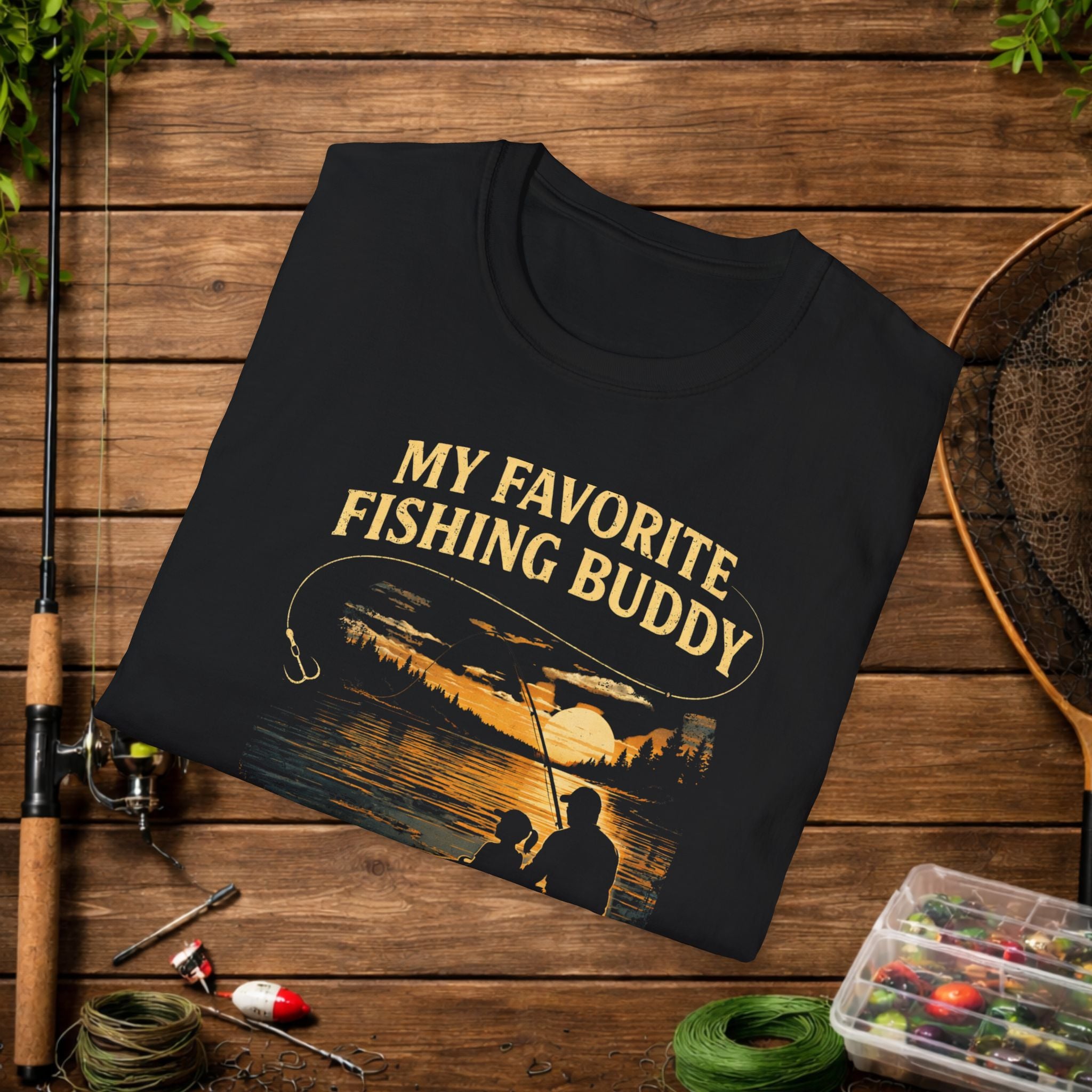 Fishing Buddy Dad T-Shirt – “My Favorite Fishing Buddy Calls Me Dad” Fathers Day Tee