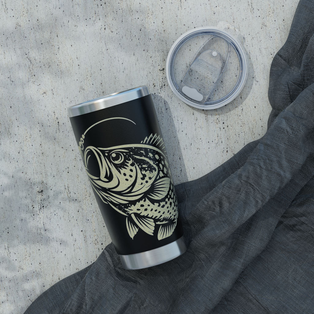 Black Crappie Fishing 20oz Insulated Tumbler – Vintage Angler Travel Mug | Gift for Fishermen