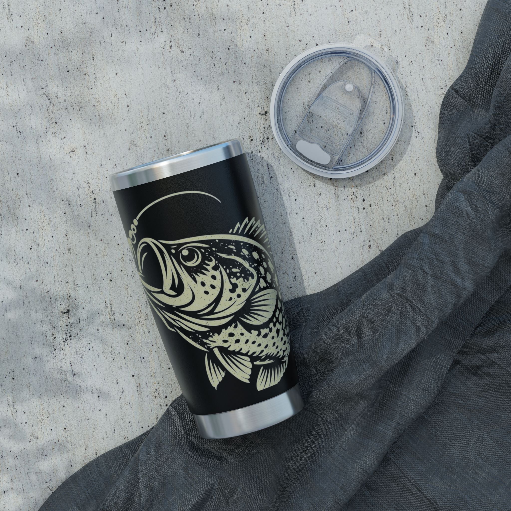 Black Crappie Fishing 20oz Insulated Tumbler – Vintage Angler Travel Mug | Gift for Fishermen