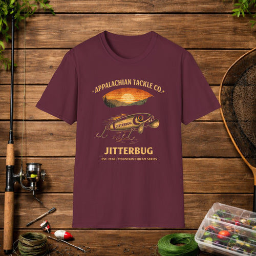 Appalachian Tackle Co Jitterbug Shirt – Vintage Fishing Lure Tee – Mountain Stream Fishing Shirt – Retro Angler Apparel