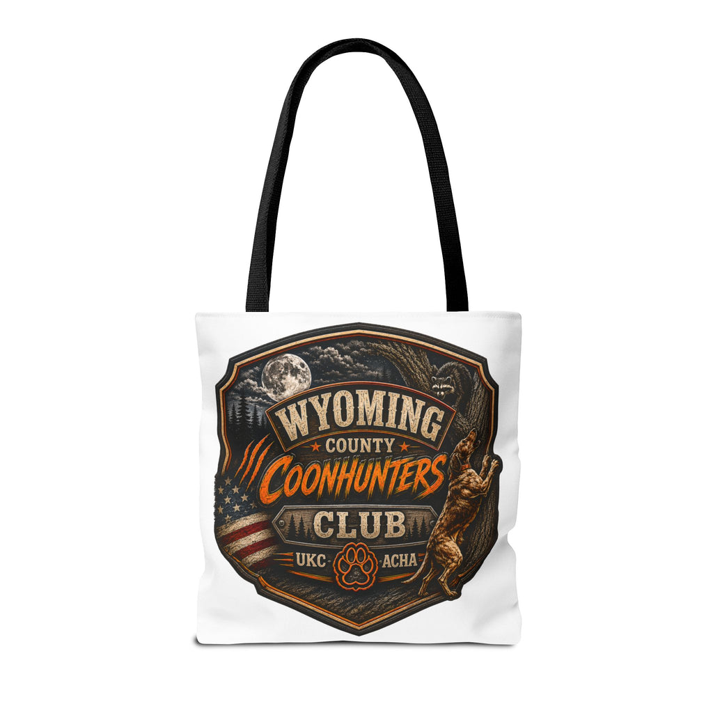 Coonhunters Club Wyoming Tote Bag — Vintage Hunting Patch Design
