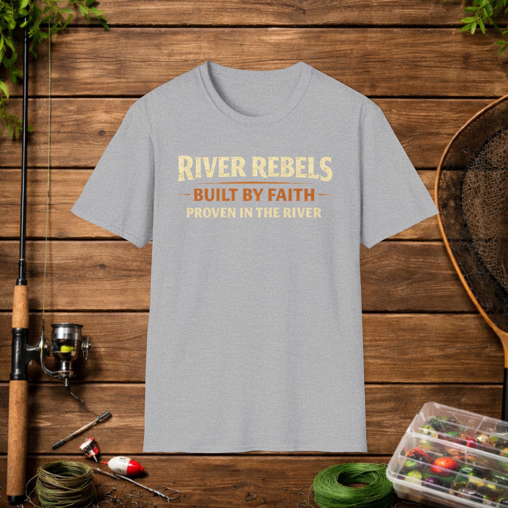 River Rebels T-Shirt — "Built by Faith, Proven in the River" Fishing Tee