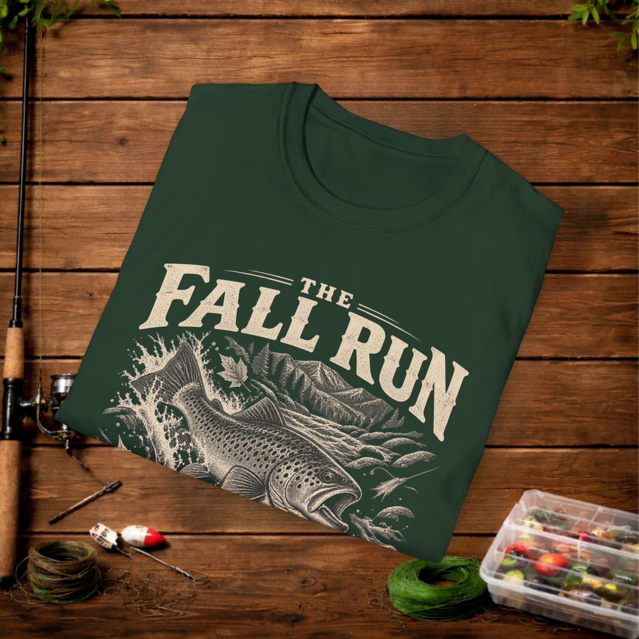 The Fall Run Fishing T-Shirt — Vintage Trout Design