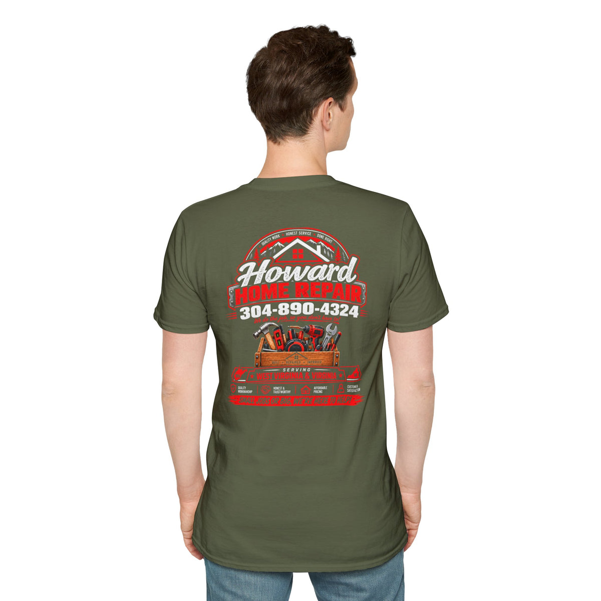 Howard Home Repair T-Shirt — Logo & Contact Workwear