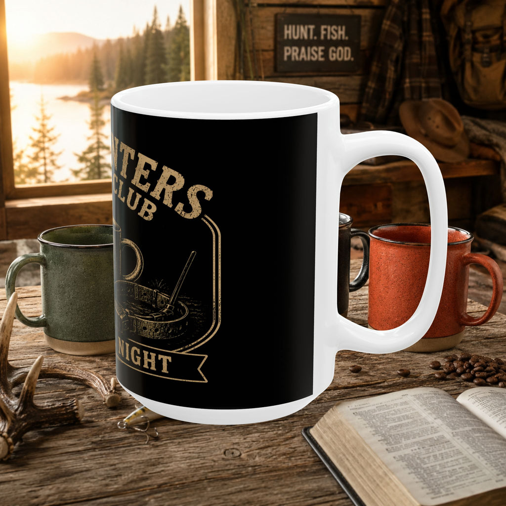 Coonhunter Coffee Club Mug – Open All Night, 15oz Ceramic